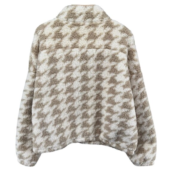 Zelos Super Soft Fleece Jacket Womens Cream Tan Herringbone Full Zip Size XL NWD - Picture 2 of 13